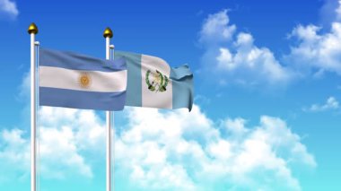 Kutupta alfa ile birlikte ARGENTINA ve GUATEMALA bayrakları sallanıyor