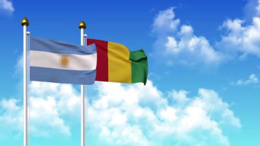 Kutupta alfa ile birlikte ARGENTINA ve GUINEA bayrakları sallanıyor