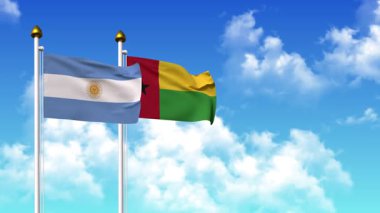 Kutupta alfa ile birlikte ARGENTINA ve GİNEA-BISSAU bayrakları dalgalanıyor