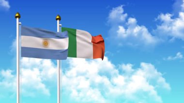 Kutupta alfa ile birlikte ARGENTINA ve IRELAND 'ın bayrakları dalgalanıyor