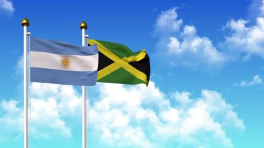 Kutupta alfa ile birlikte ARGENTINA ve JAMAICA bayrakları dalgalanıyor