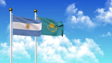 Kutupta alfa ile birlikte ARGENTINA ve KAZAKHSTAN bayrakları dalgalanıyor