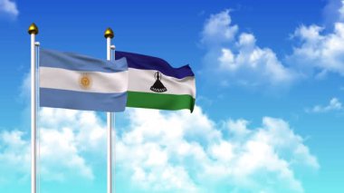 Kutupta alfa ile birlikte ARGENTINA ve LESOTHO bayrakları sallanıyor