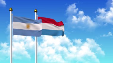 Kutupta alfa ile birlikte ARGENTINA ve LUXEMBOURG bayrakları dalgalanıyor