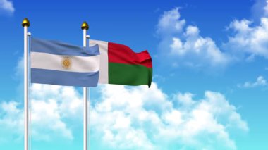 Kutupta alfa ile birlikte ARGENTINA ve MADAGASCAR bayrakları dalgalanıyor