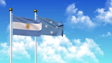 Kutupta alfa ile birlikte ARGENTINA ve MICRONEZYA bayrakları sallanıyor