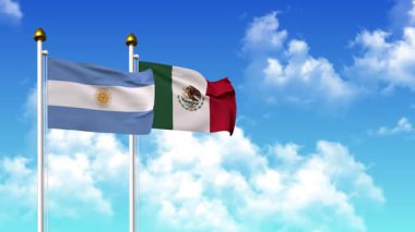 Kutupta alfa ile birlikte ARGENTINA ve MEXICO bayrakları dalgalanıyor