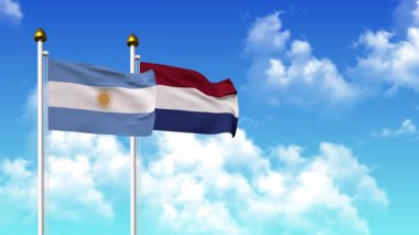 Kutuptaki ARGENTINA ve NETHERLANDS bayrakları alfa ile birlikte sallanıyor