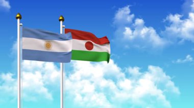 Kutupta alfa ile birlikte ARGENTINA ve NIGER bayrakları dalgalanıyor