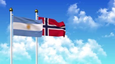 Kutupta alfa ile birlikte ARGENTINA ve NORway bayrakları dalgalanıyor