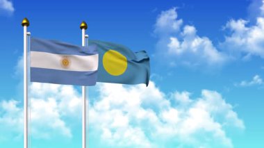 Kutupta alfa ile birlikte ARGENTINA ve PALAU bayrakları sallanıyor