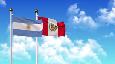 Kutupta alfa ile birlikte ARGENTINA ve Peru bayrakları dalgalanıyor