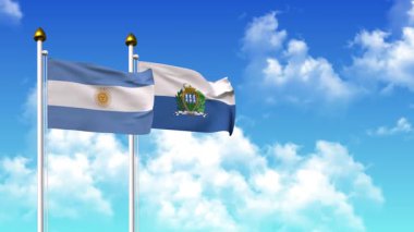 Kutupta alfa da dahil olmak üzere ARGENTINA ve SAN MARINO bayrakları dalgalanıyor