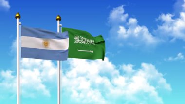 Kutupta alfa ile birlikte ARGENTINA ve SAUDI ARABIA bayrakları dalgalanıyor