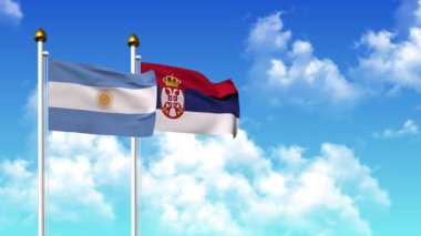 Kutupta alfa ile birlikte ARGENTINA ve SERBIA bayrakları dalgalanıyor