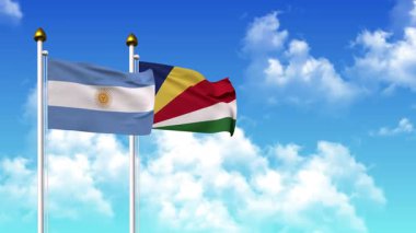 Direğin üzerinde alfa ile birlikte ARGENTINA ve SEYCHELLES bayrakları sallıyor