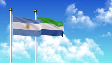 Kutupta alfa ile birlikte ARGENTINA ve SIERRA LEone bayrakları dalgalanıyor