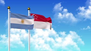 Kutupta alfa ile birlikte ARGENTINA ve SINGAPORE bayrakları dalgalanıyor