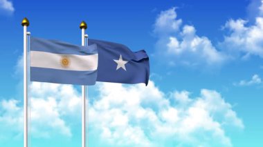Direğin üzerinde alfa ile birlikte ARGENTINA ve SOMALIA bayrakları dalgalanıyor