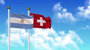 Kutupta alfa ile birlikte ARGENTINA ve SWitzERLAND bayrakları dalgalanıyor