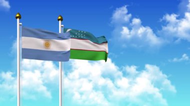 Kutupta alfa ile birlikte ARGENTINA ve UZBEKISTAN bayrakları dalgalanıyor