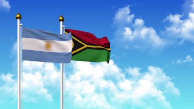 Kutupta alfa ile birlikte ARGENTINA ve VANUATU bayrakları dalgalanıyor