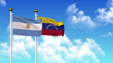 Kutupta alfa ile birlikte ARGENTINA ve Venezuela 'nın bayrakları dalgalanıyor