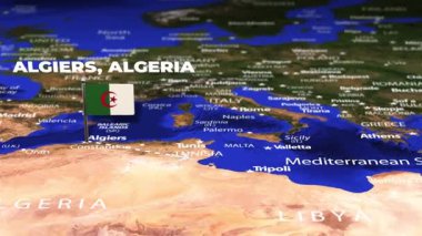 Cezayir 'den Dili' ye bayrak iğneli uçuş zamanı.