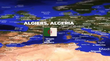 Algiers 'den Helsinki Finland' a bayrak iğneleriyle uçuş