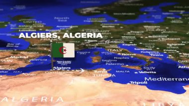 Cezayir 'den ALGERIA' ya bayrak iğneleriyle Katmandu NEPAL 'e uçuş