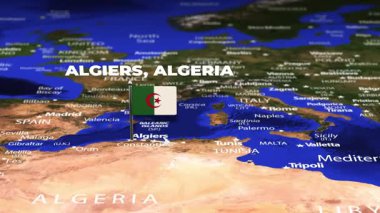 Algiers 'den Manama BAHRAIN' a bayrak iğneleriyle uçuş