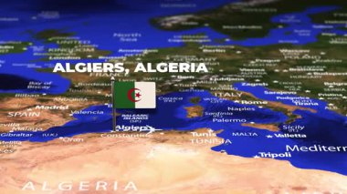 Cezayir ALGERYA 'dan Ashgabat Türkmenistan' a bayrak iğneleriyle uçuş