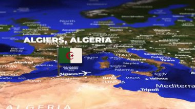 Algiers 'den Astana KAZAKHSTAN' a bayrak iğneli uçuş