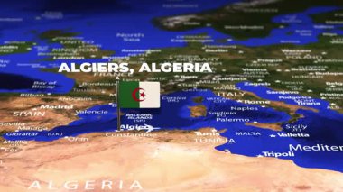 Algiers ALGERIA 'dan Bakü AZERBAIJAN' a bayrak iğneleriyle uçuş