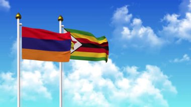 Kutupta alfa ile birlikte ARMENIA ve ZIMBABWE bayrakları dalgalanıyor