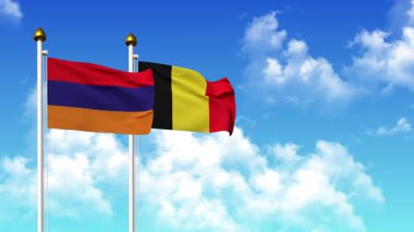 Kutupta alfa ile birlikte ARMENIA ve BELGIUM bayrakları dalgalanıyor