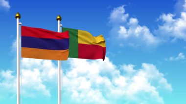 Kutupta alfa ile birlikte ARMENIA ve BENIN bayrakları dalgalanıyor