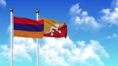 Kutupta alfa ile birlikte ARMENIA ve BHUTAN 'ın bayrakları dalgalanıyor