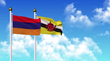 Kutupta alfa ile birlikte ARMENIA ve BRUNEI bayrakları sallanıyor