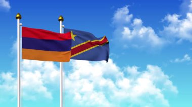 Kutupta alfa ile birlikte ARMENIA ve CONGO DEMOKRATİK REPUBLIC bayrakları dalgalanıyor