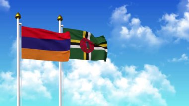 Kutupta alfa ile birlikte ARMENIA ve DOMINICA bayrakları sallanıyor