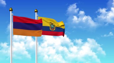 Kutupta alfa ile birlikte ARMENIA ve Ekvador bayrakları dalgalanıyor