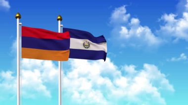 Kutupta alfa ile birlikte ARMENIA ve EL SALVADOR bayrakları dalgalanıyor