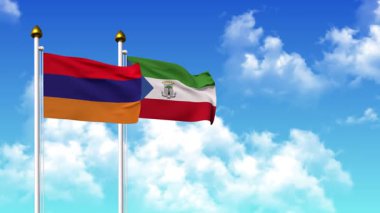 Kutupta alfa ile birlikte ARMENIA ve EQUATORIAL GUINEA bayrakları dalgalanıyor