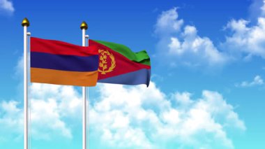 Kutupta alfa ile birlikte ARMENIA ve ERITREA bayrakları dalgalanıyor