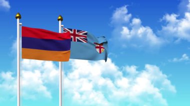 Kutupta alfa ile birlikte ARMENIA ve FIJI bayrakları sallanıyor