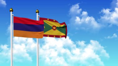 Kutupta alfa ile birlikte ARMENIA ve GRENADA bayrakları dalgalanıyor