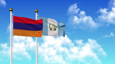 Direkte alfa ile birlikte ARMENIA ve GUATEMALA bayrakları sallanıyor