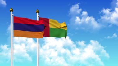 Kutupta alfa ile birlikte ARMENIA ve GUINEA-BISSAU bayrakları sallanıyor