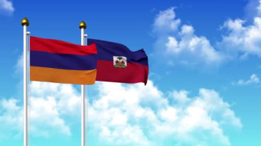 Kutupta alfa ile birlikte ARMENIA ve HAITI bayrakları sallanıyor